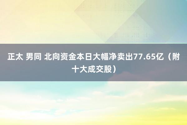 正太 男同 北向资金本日大幅净卖出77.65亿（附十大成交股）
