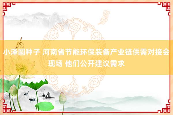小泽圆种子 河南省节能环保装备产业链供需对接会现场 他们公开建议需求