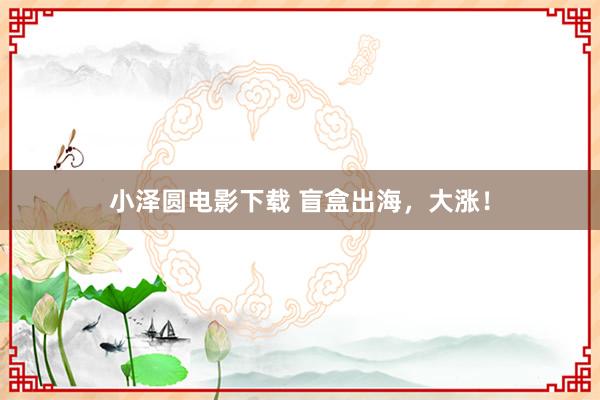 小泽圆电影下载 盲盒出海，大涨！
