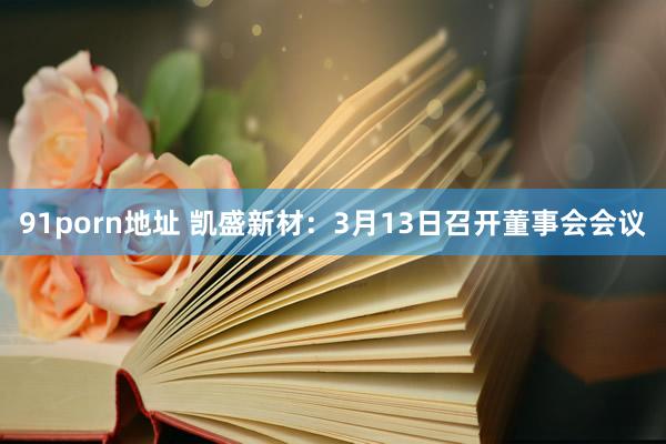 91porn地址 凯盛新材：3月13日召开董事会会议